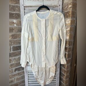 Rag & Bone New York Silk Tuxedo Women’s Button Up Shirt White Size 0.